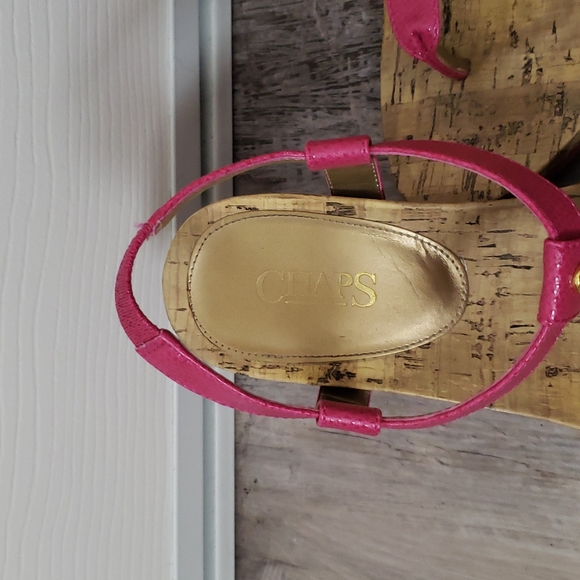 Chaps wedges. Dress up or casual style for anywhere. Really cute. Easy to wear. - Picture 2 of 2